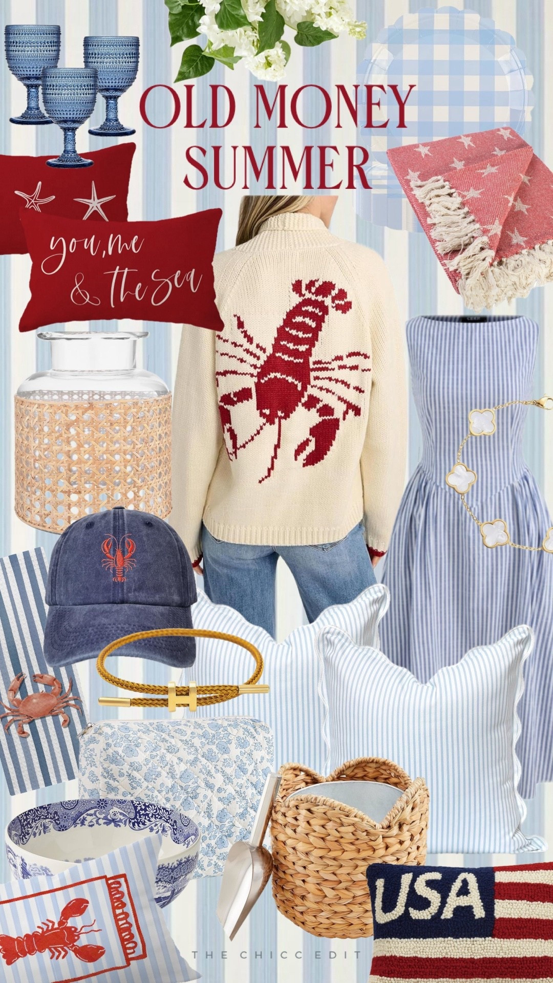 Old Money Summer 🦞

#outfit #ootd #decor #home #blue dress sweater pillow bracelet wedges glass bowl blanket plant silverware earrings bag blanket tote 

#LTKmomlife #LTKOver40 #LTKHome