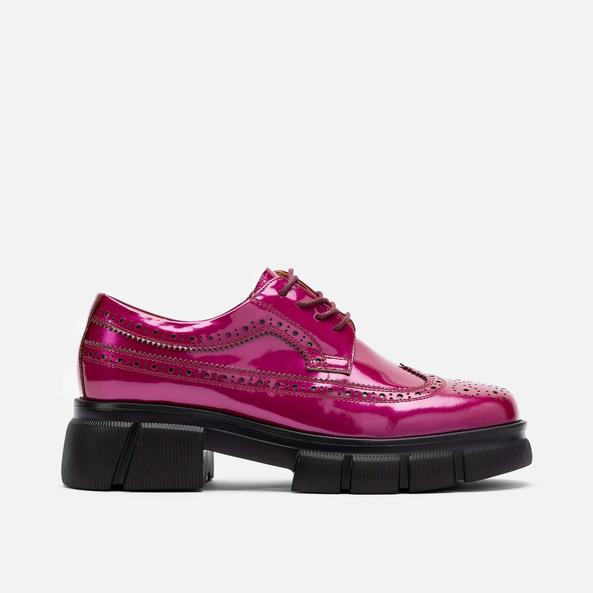 Ms. Alexander Magenta Leather Lug Wingtip Derby | Marc Nolan