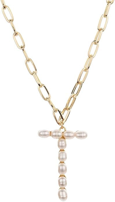 ZLYSF Initial Necklace for Women Girls Large Big Letter Necklace - Paperclip Chain Alphabet Penda... | Amazon (US)