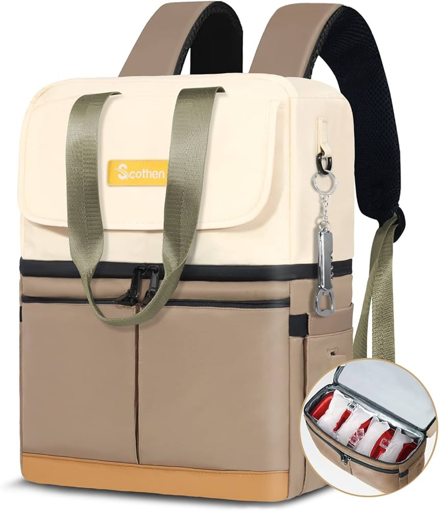 Backpack Cooler with Double Decker & 12 Ice Packs- Keeps 36 Cans Cold for Up to 24 Hours- Waterpr... | Amazon (US)