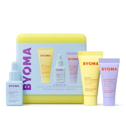 BYOMA So Bright Set - Barrier Repair Skincare Set for Brighter Skin - Creamy Jelly Cleanser, Brightening Face Serum & Ceramide Face Moisturizer - Alcohol Free Skin Care - 30ml, 15ml, 15ml | Amazon (US)