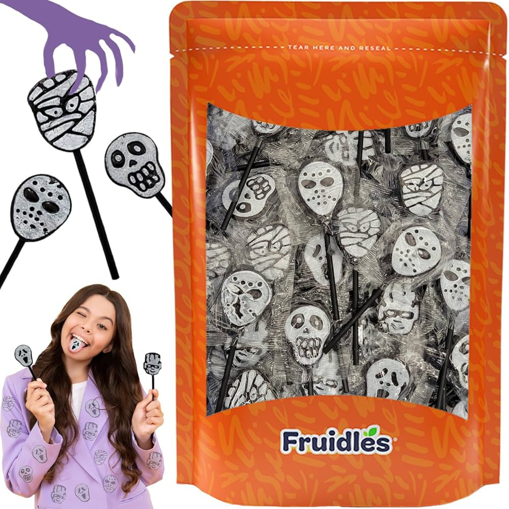 Fruidles Halloween Skulls, Mummies, and Ghosts Tattoo Lollipop Suckers Candy, Great for Halloween... | Amazon (US)