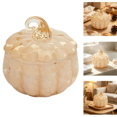 Pumpkin Snickerdoodle Swirl Scented 2 Wick Confetti Figural Pumpkin Jar Candle, Decorative Lidded Glass Pumpkin Candle for Mantel and Indoor Seasonal Display | Walmart (US)