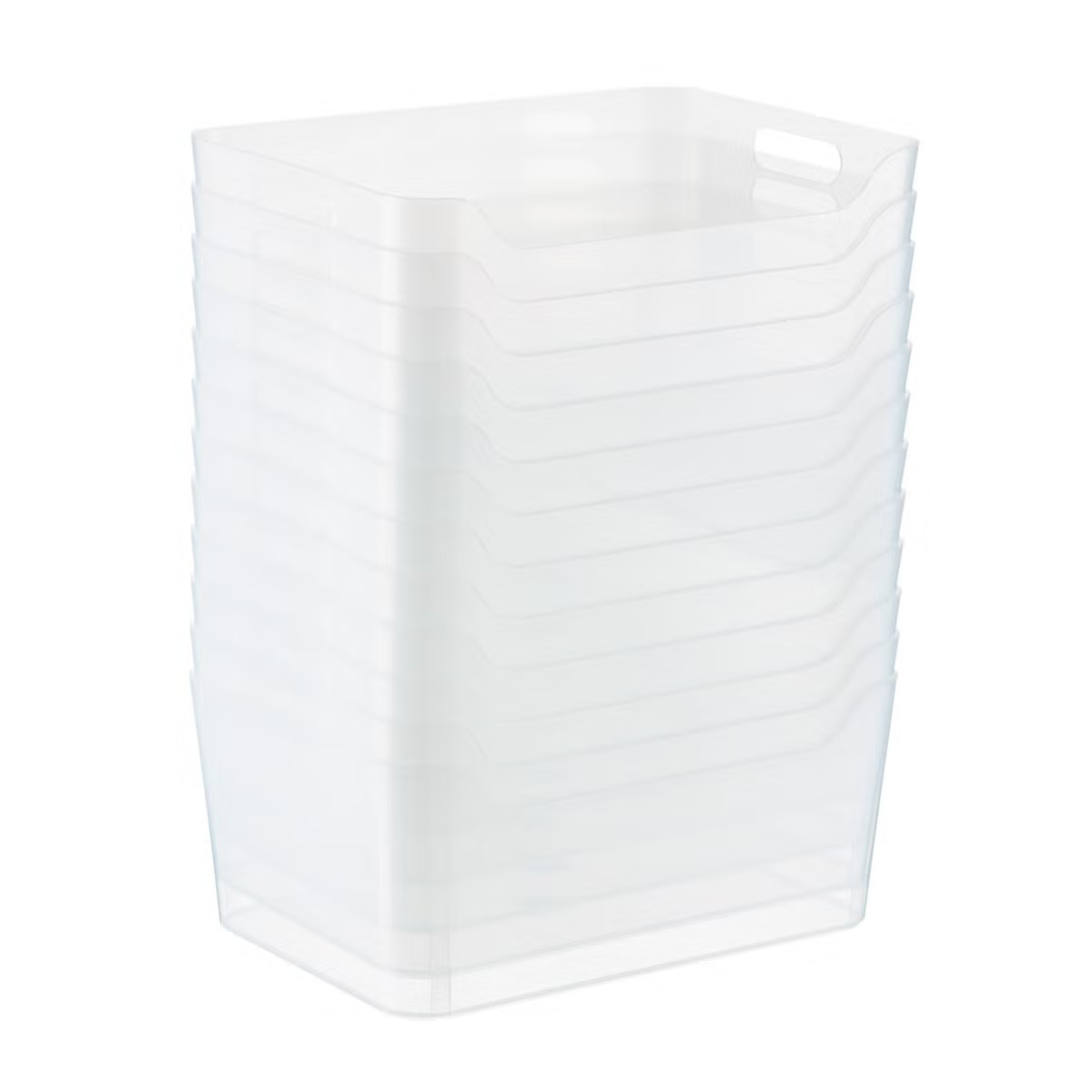Case of 12 Medium Plastic Bins w/ Handles Clear | The Container Store