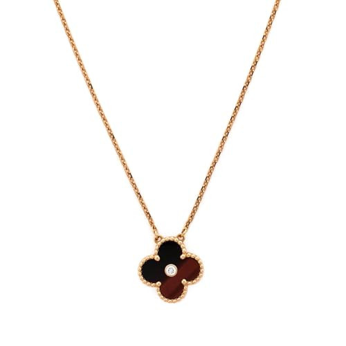 Van Cleef & Arpels, Pre-Loved Vintage Alhambra Pendant Necklace Limited Edition 18K Rose Gold and Bull's Eye with Diamond, Rose Gold | Amazon (US)