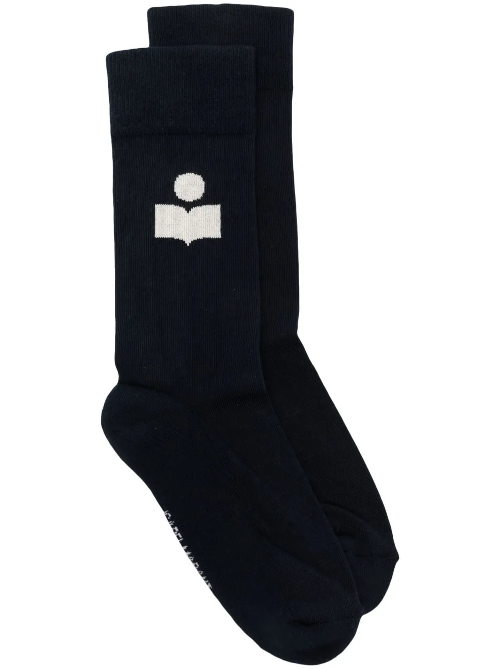 ISABEL MARANT Siloki intarsia-knit Logo Socks | Blue | FARFETCH UK | Farfetch Global