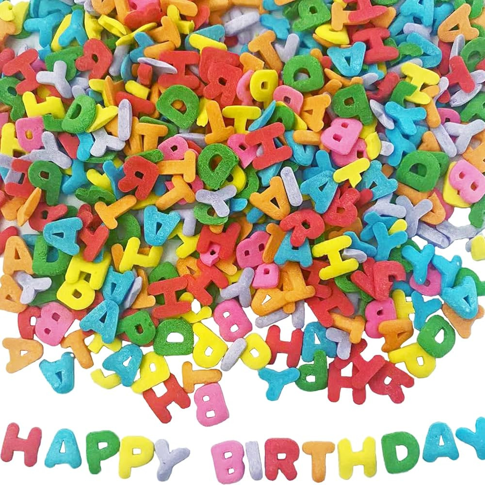 Sentovac Happy Birthday Letters Sprinkles Edible for Cake Decorating Confetti Alphabet Sprinkle B... | Amazon (US)