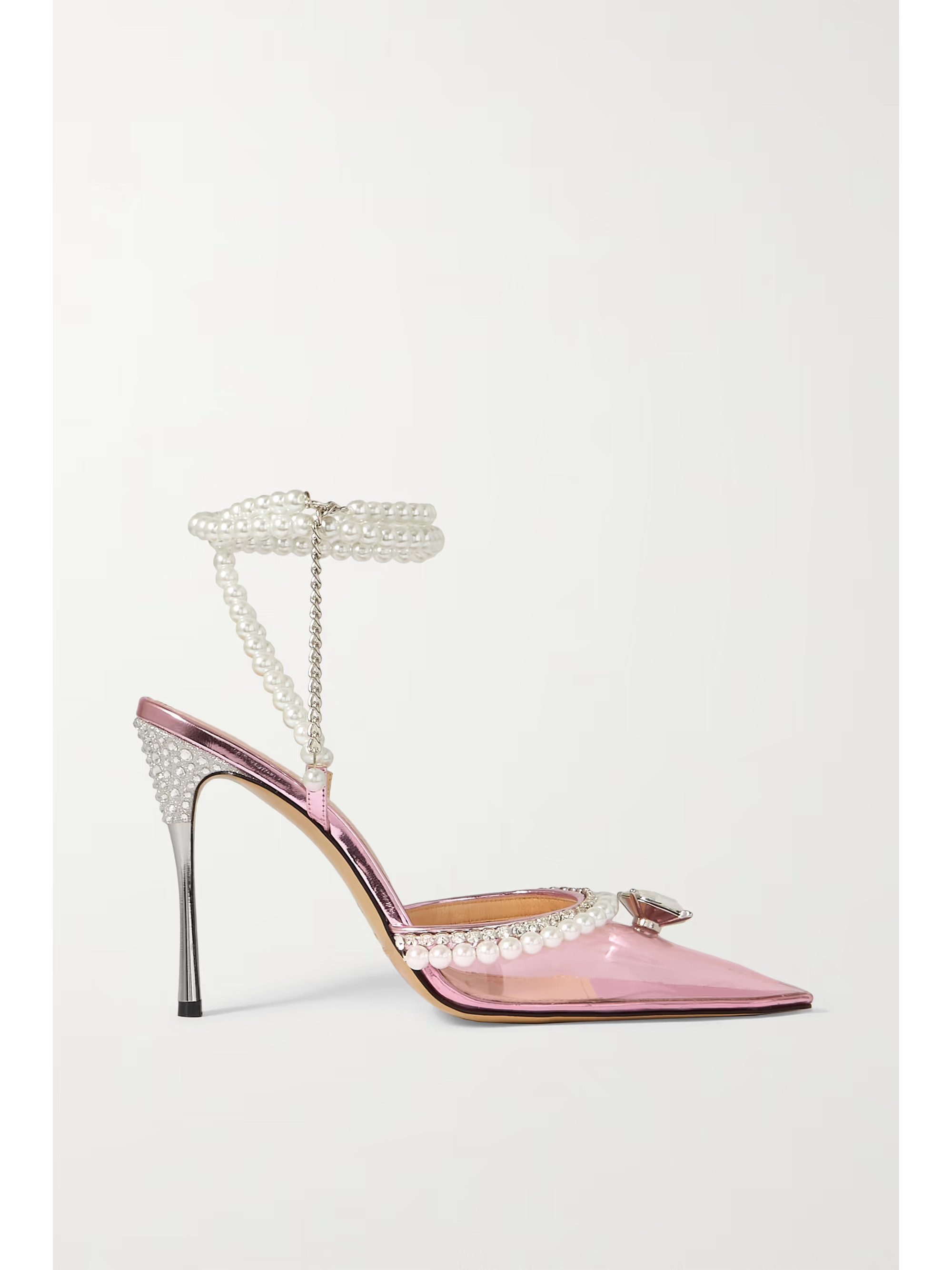 Diamond of Elizabeth embellished PVC and patent-leather sandals | NET-A-PORTER (US)
