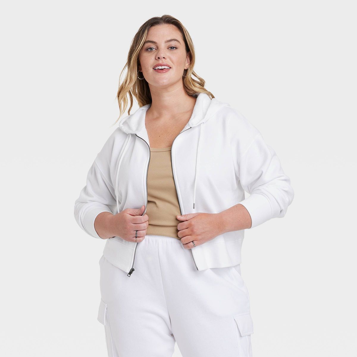 Women's Cropped Hooded Zip-Up Sweatshirt - Universal Thread™ | Target
