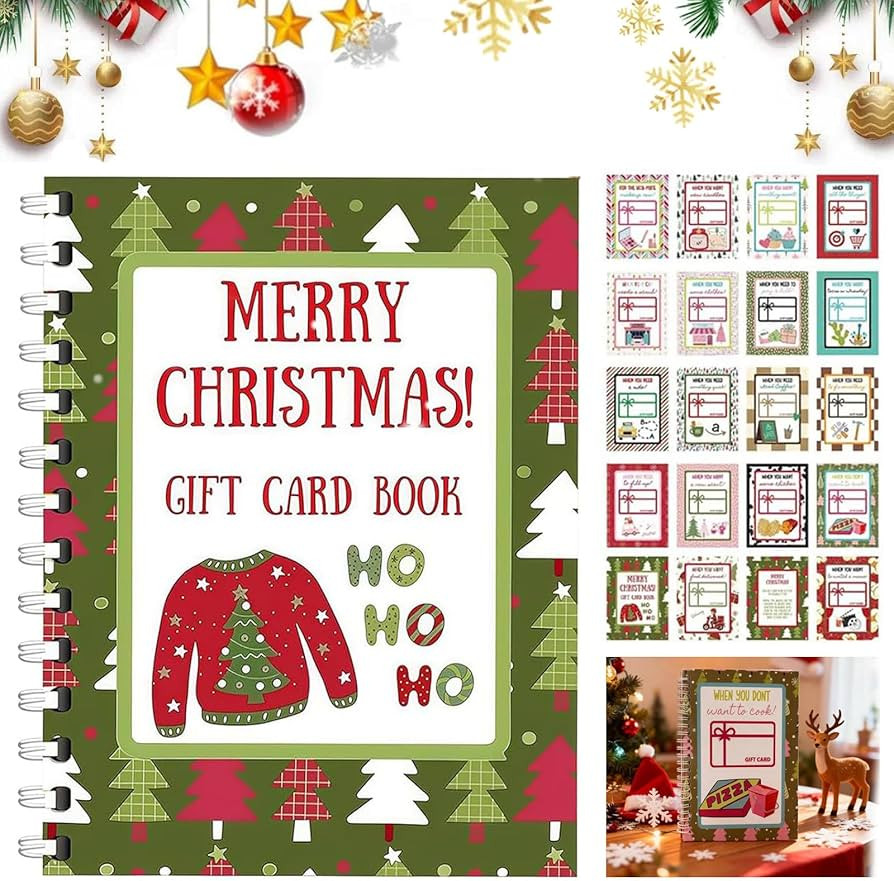 Christmas Gift Card Book - Surprises On Every Page, DIY Spiral-Bound Merry Christmas College Surv... | Amazon (US)
