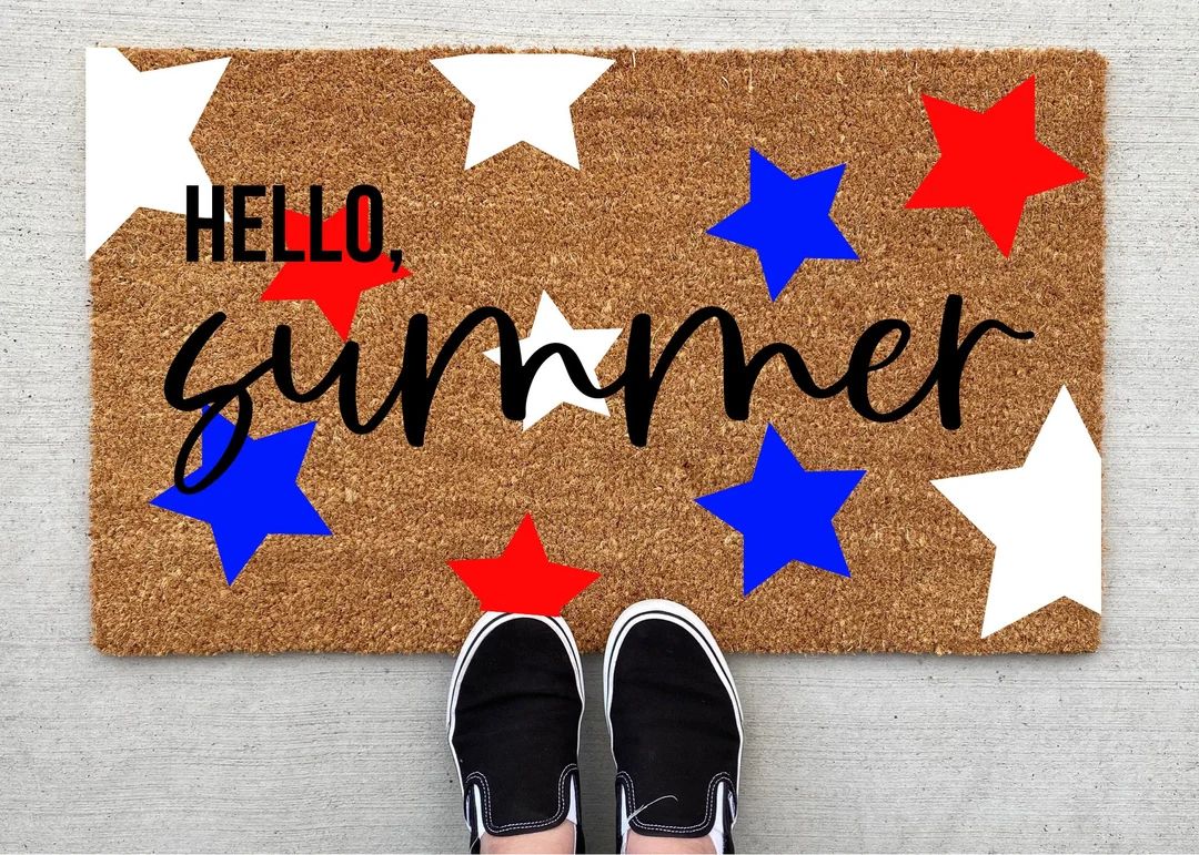 4th of July Doormat, Summer Door Mat, Fourth Of July, Outdoor Doormat, Front Doormat, America, Re... | Etsy (US)