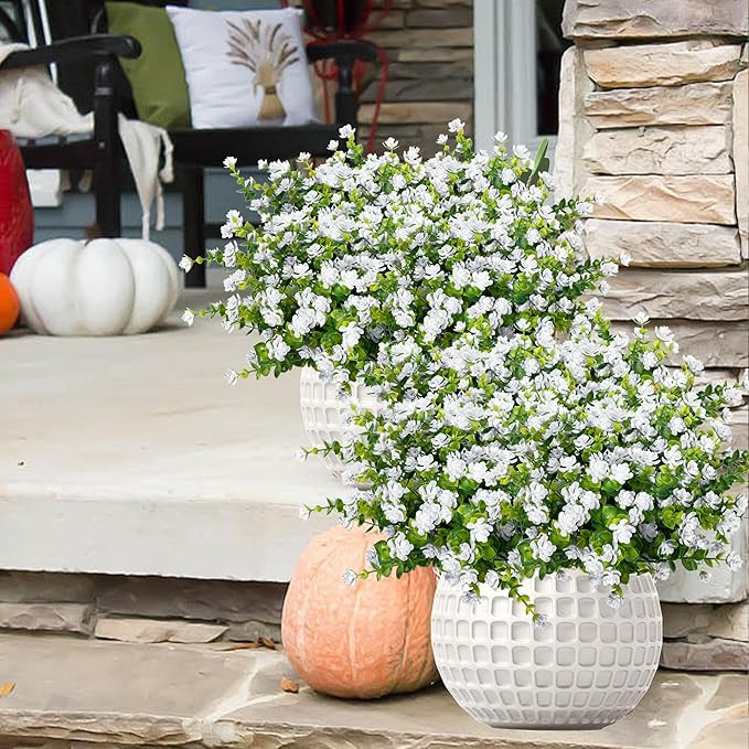 Outdoor Artificial Flowers UV Resistant, 20 Bundles Fake Realistic Floral Greenery Plants for Out... | Amazon (US)