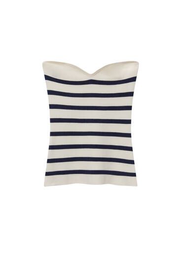 STRIPED STRAPLESS TOP | PULL and BEAR UK