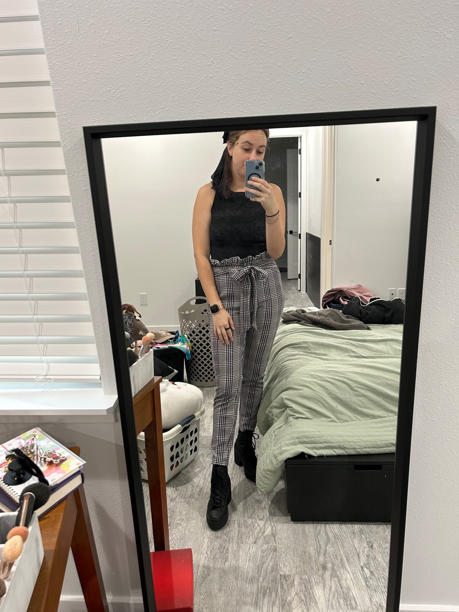 Work outfit of the day - plaid pants and body suit. Perfect for the corporate world and rainy days  

#LTKWorkwear #LTKFindsUnder50 #LTKMidsize