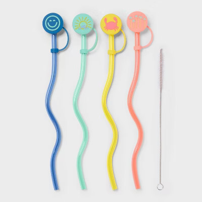 Clear Wavy Straws and Covers - Sun Squad™ | Target