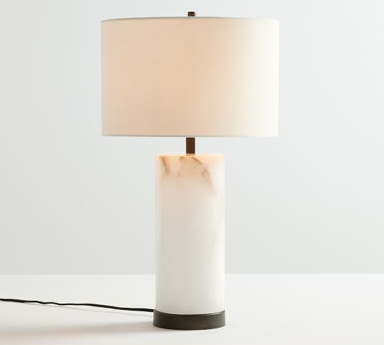 Windham Alabaster USB Table Lamp | Pottery Barn (US)