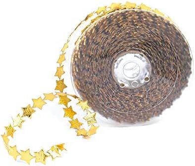 AUEAR, Polyester Star Ribbon Trim Gold Stars Decorations Gold Star Ribbon Trim Embellishment for ... | Amazon (US)