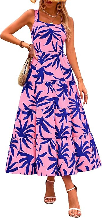 PRETTYGARDEN Womens 2026 Summer Dresses Fashion Clothing Floral Maxi Dress Ruffle Long Flowy Boho... | Amazon (US)