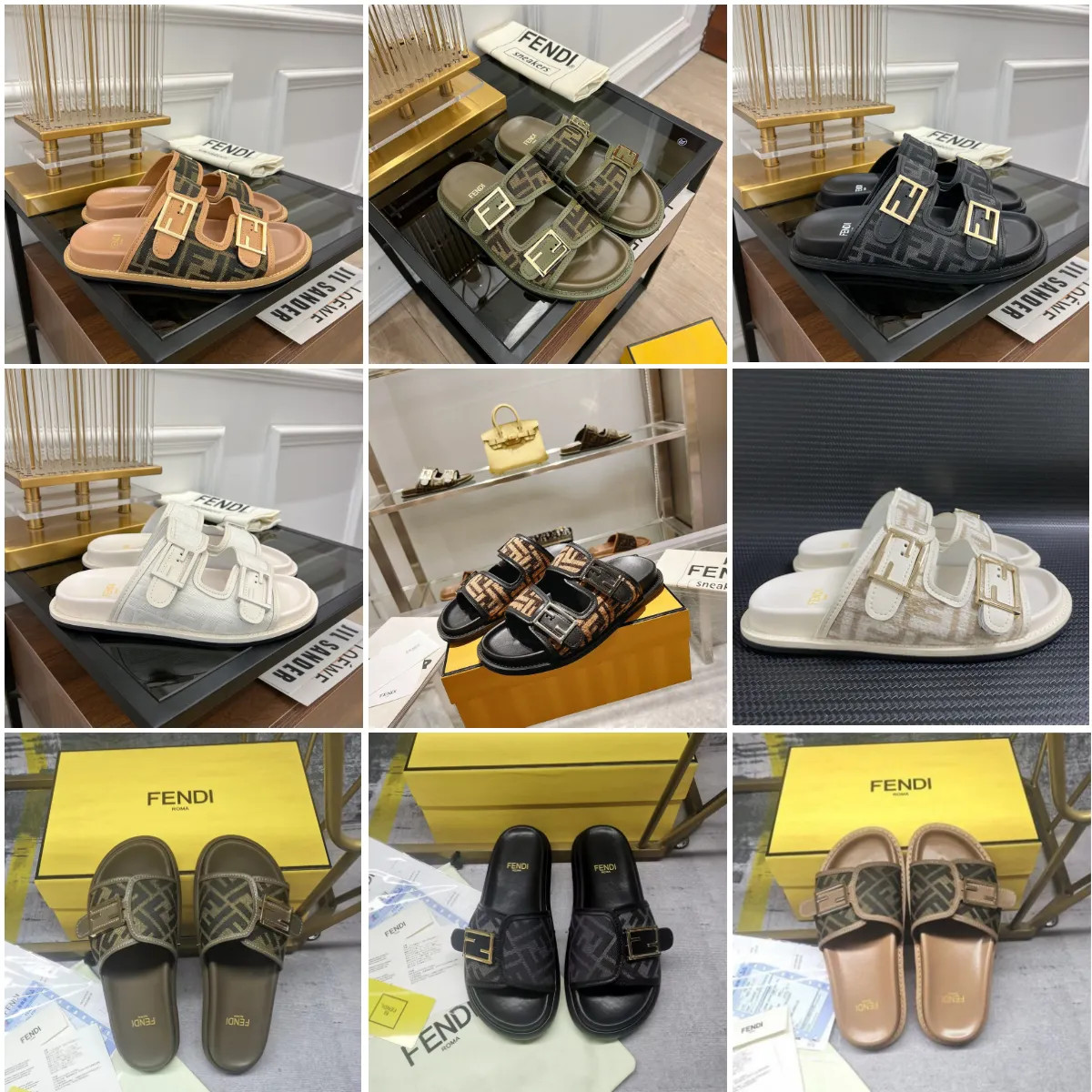 Fen Di 1:1 Dupe Buckle Women Men Sandals Dad Caviar Leather Chain Slippers Platform Summer Beach ... | DHGate