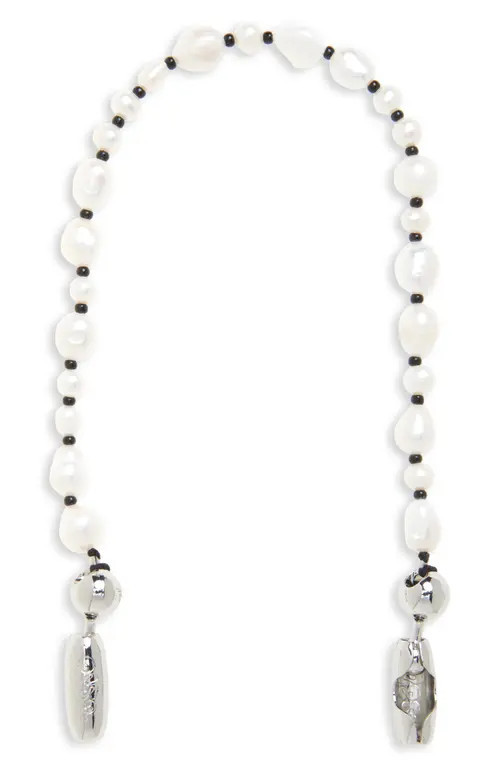 ossa Freshwater Pearl Wrist Strap for iPhone Case in Pearl/Black at Nordstrom | Nordstrom