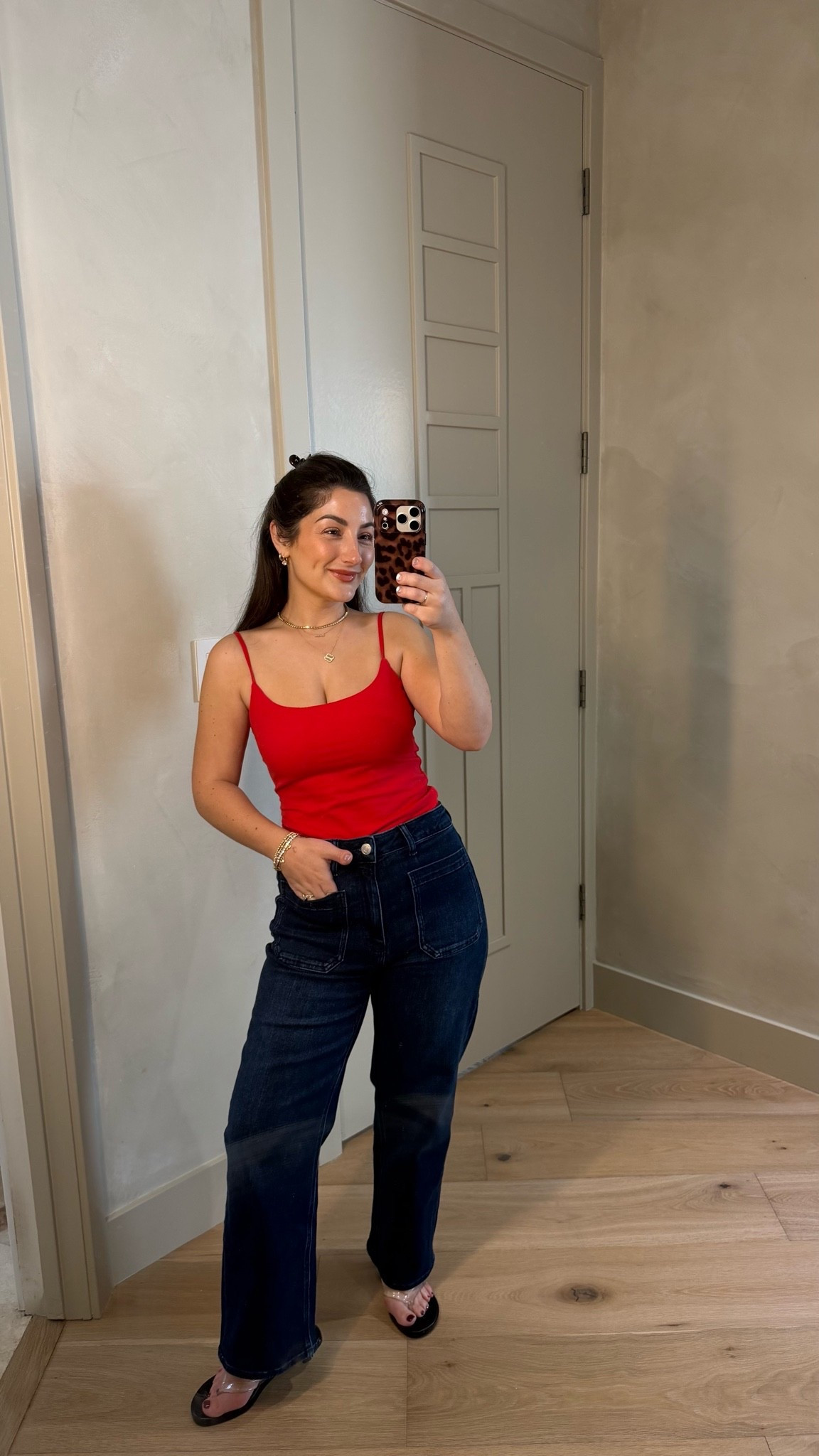 OOTD
Tanks size small
Jeans size 27 short in midnight blue 

5’0” 140lbs 
Petite friendly

#LTKootd #LTKPetite #LTKSaleAlert