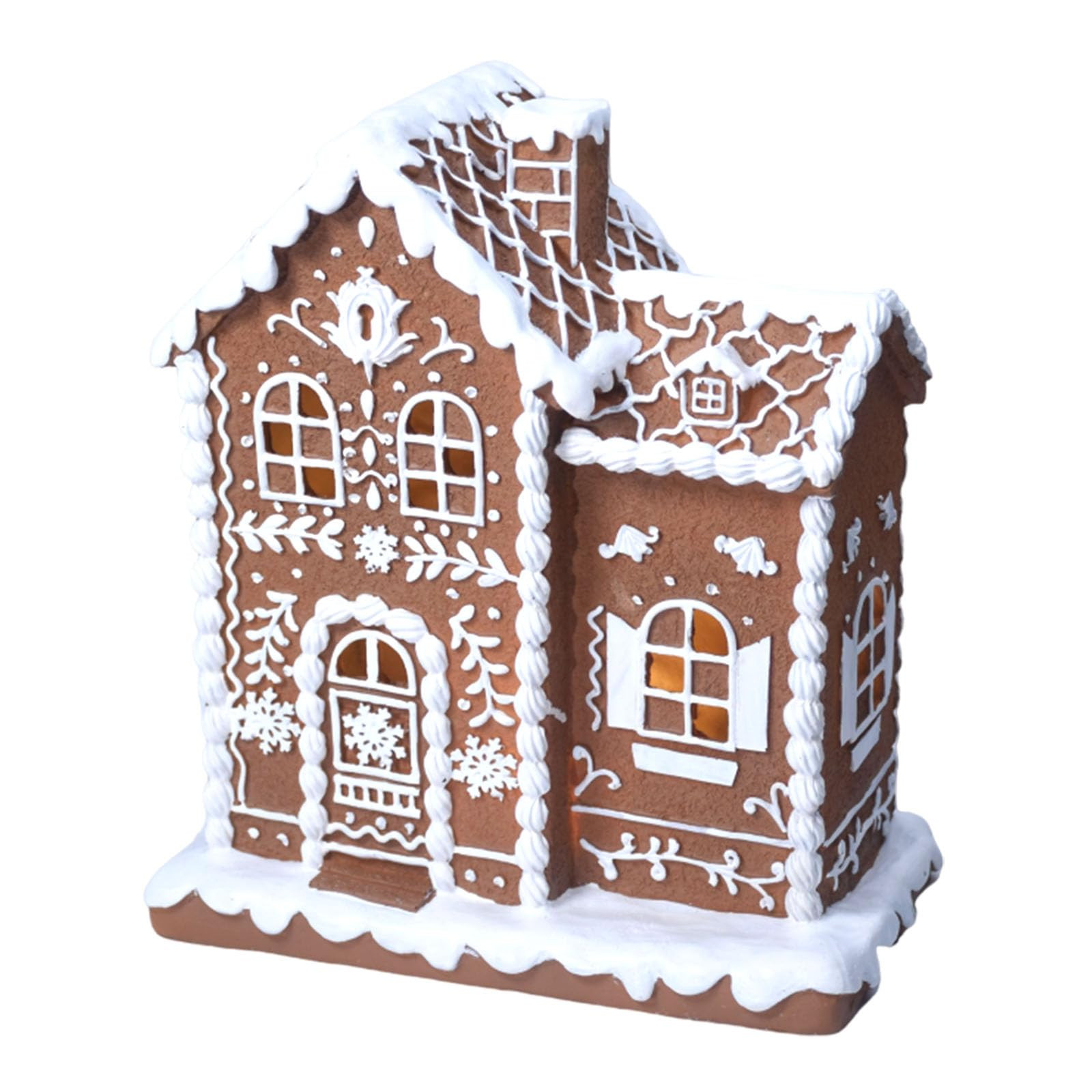 Gingerbread Christmas Decorations Indoor Resin Gingerbread House Decor with LED Lights 9 * 5 * 10... | Amazon (US)