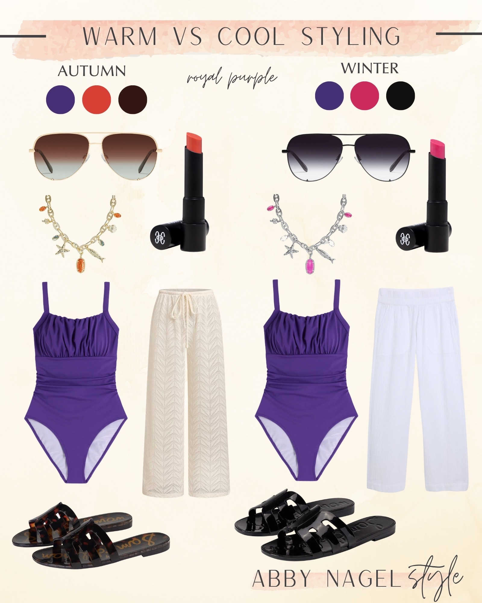 Next up in the warm vs cool styling series….Royal Purple!

Butter Balms from www.houseofcolour.com

Warm: Sun-kissed Coral 
Cool: Pink Lollipop

Use code NAGELABB to get 30% off.