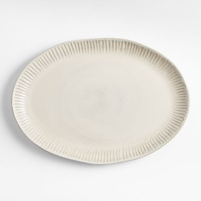 Carmel Ceramic Platter with Ridges by Gaby Dalkin + Reviews | Crate & Barrel | Crate & Barrel