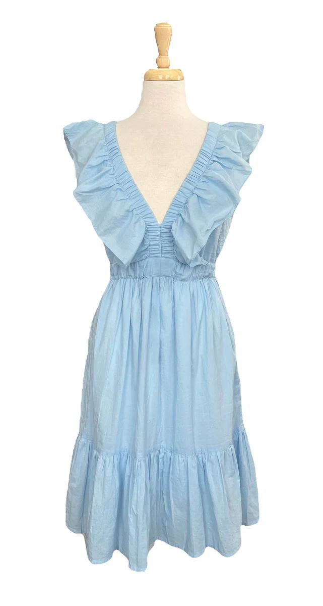 Savannah Mini Dress Sky Blue Final Sale | Madison Mathews