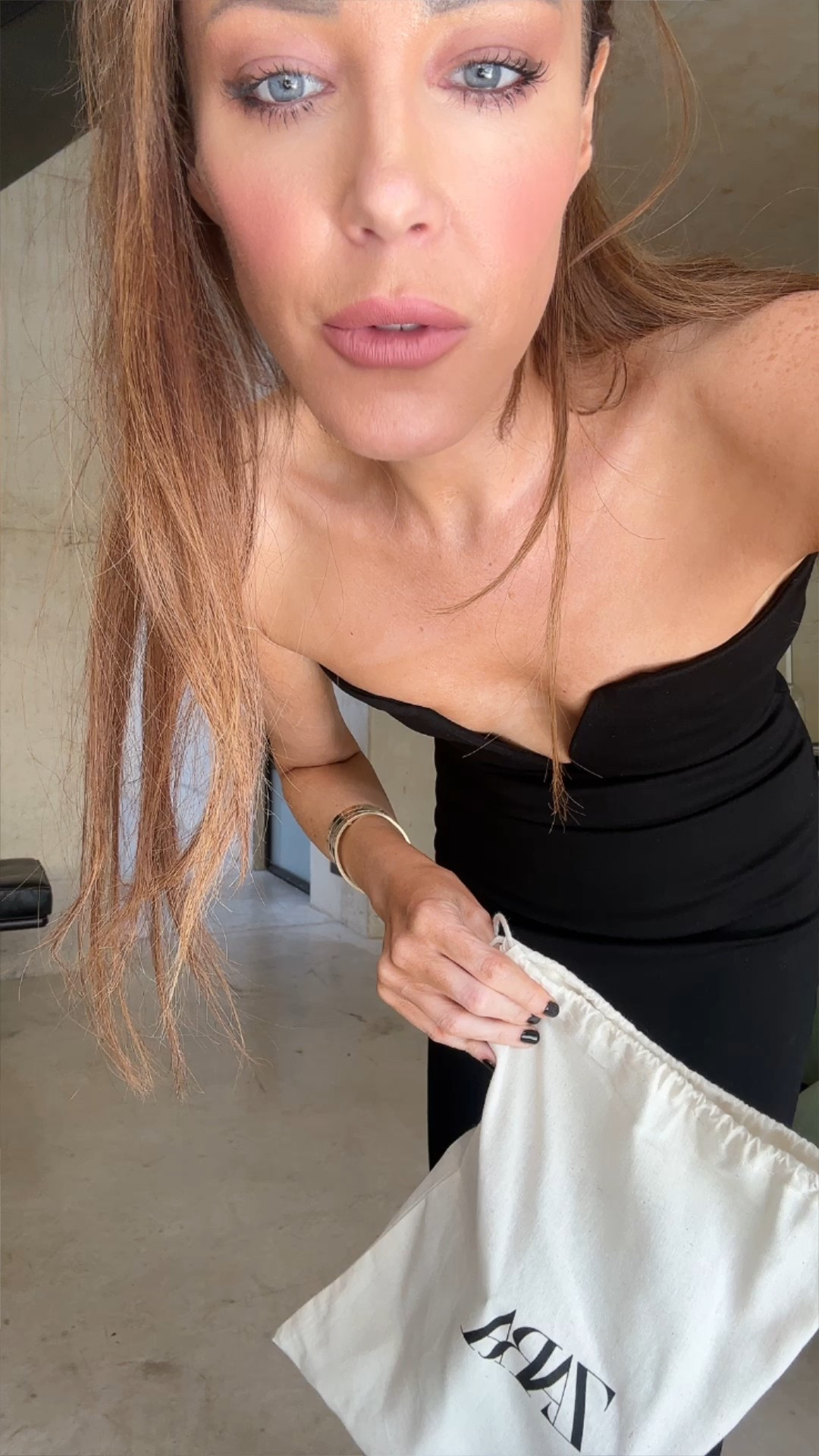 Wearing size small in the dress, I’m 5”3