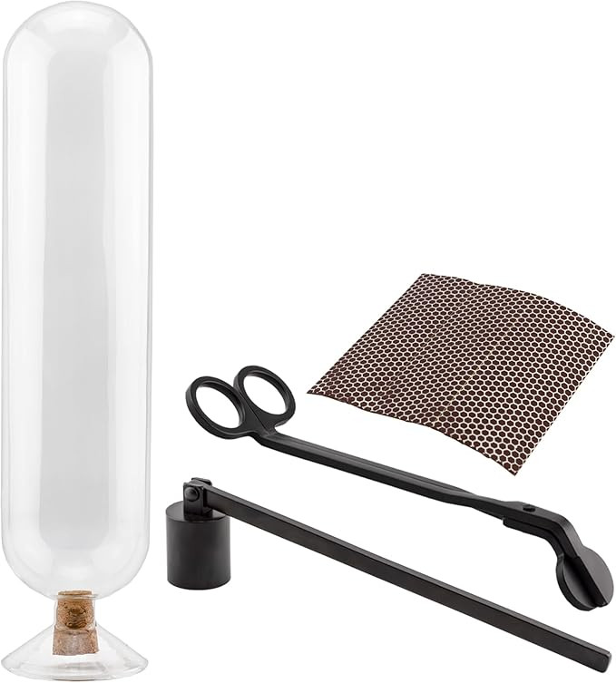 AuldHome Design Fireplace Matches Cloche Set; Jar, Striker w/Wick Trimmer and Snuffer | Amazon (US)