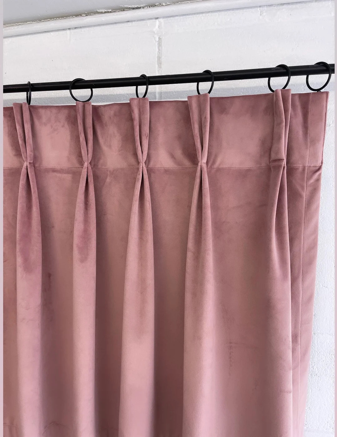 Designer Italian Velvet Color Lined Curtain Panel Fabric Window Treatment French Pinch Pleat Drap... | Etsy (US)