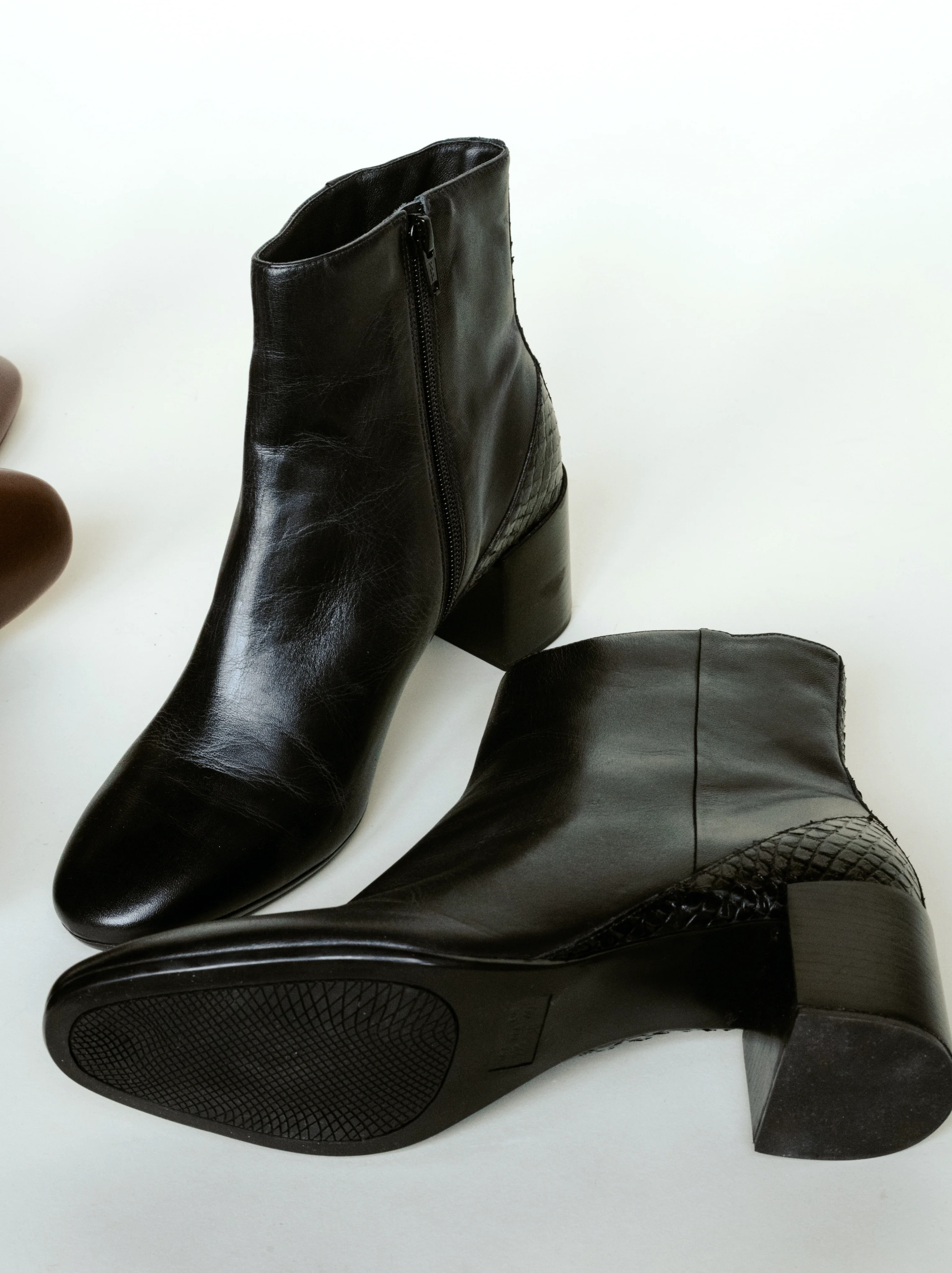 Dolly Ankle Boot (Black Napa/Snake / 8) | ABLE Clothing