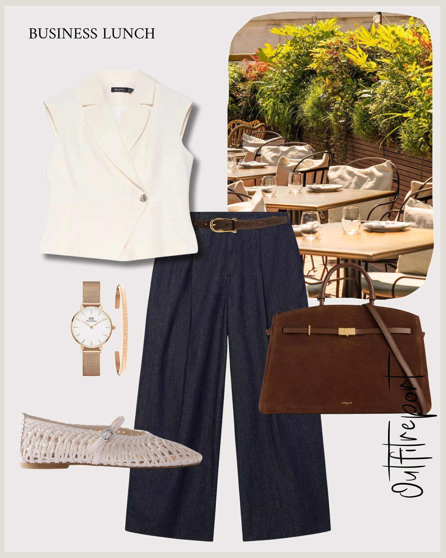 Summer spring business lunch outfit in white vest top and dark denim jeans And ballet flats 

#LTKspring #LTKsummer #LTKstyletip