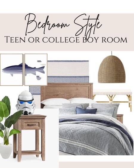 A peek into my son's bedroom... a college baseball player who likes to fish. We also use this room as a guest room when he's away in college so I wanted to have a bit more of an elevated; mature style. 

#boysroom #teenbedroom

#LTKhome #LTKkids
