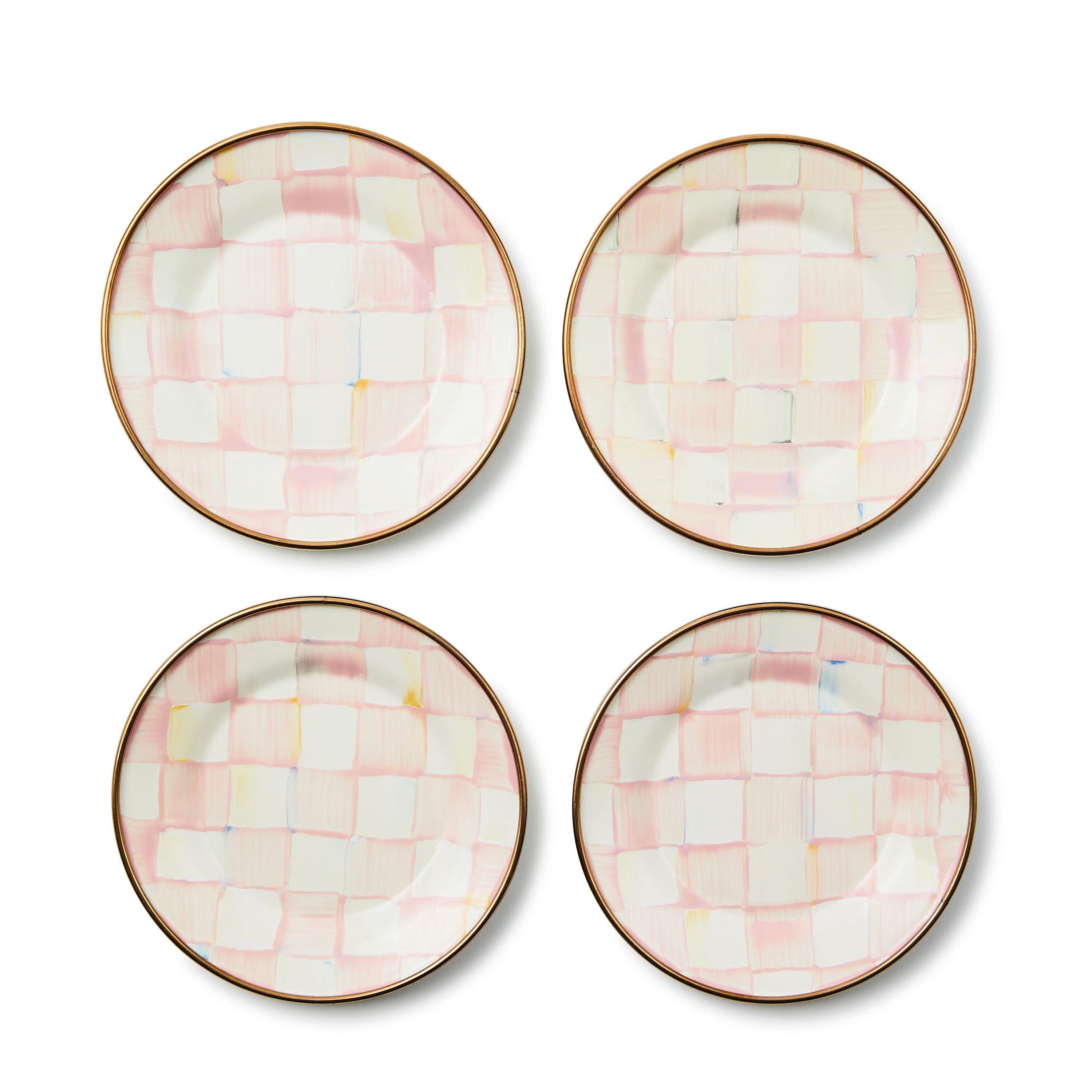 Rosy Check Appetizer Plates Set Of 4 | Wayfair North America