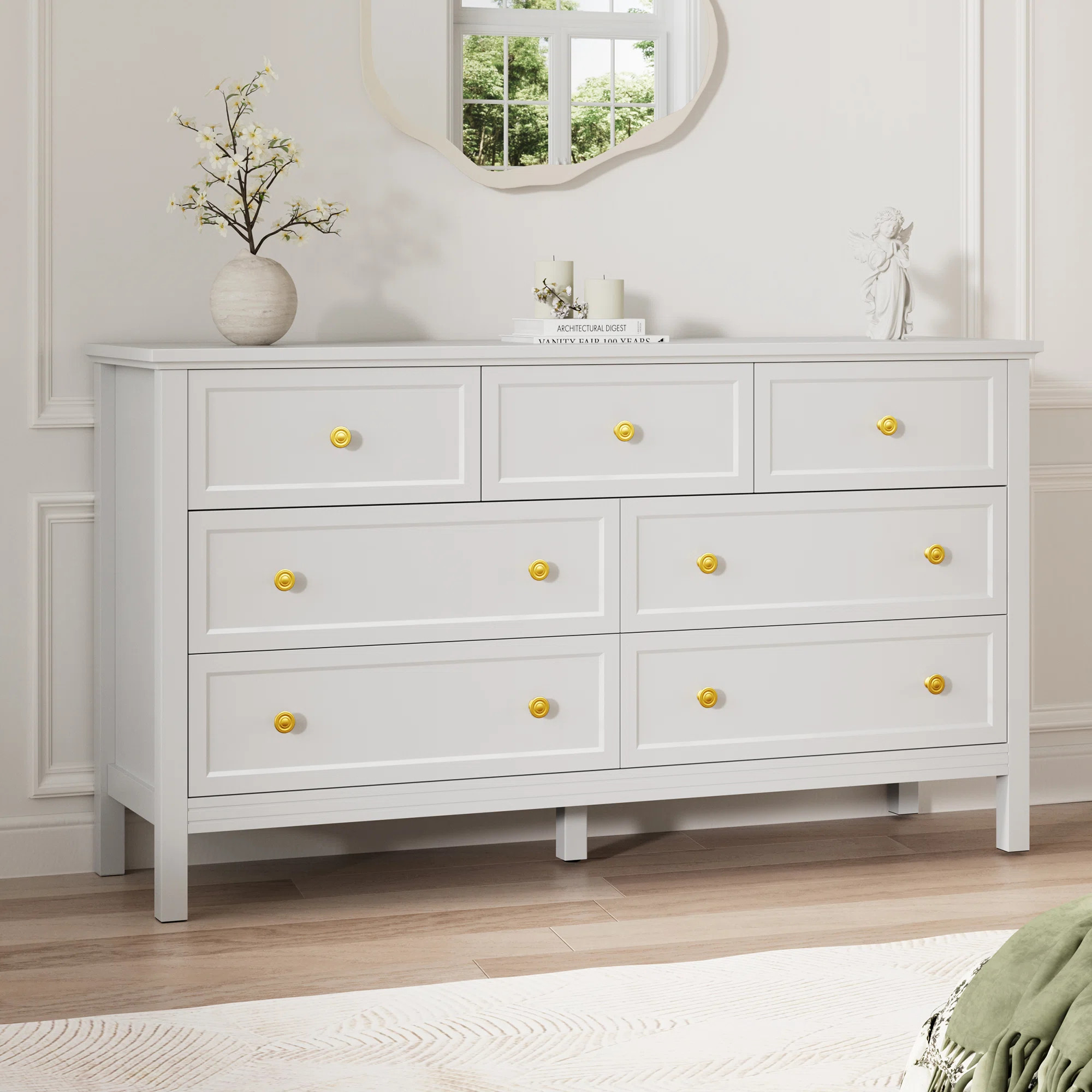 Dezmand Porter 7 Drawer Dresser, Modern Dresser With Gold Handles | Wayfair North America