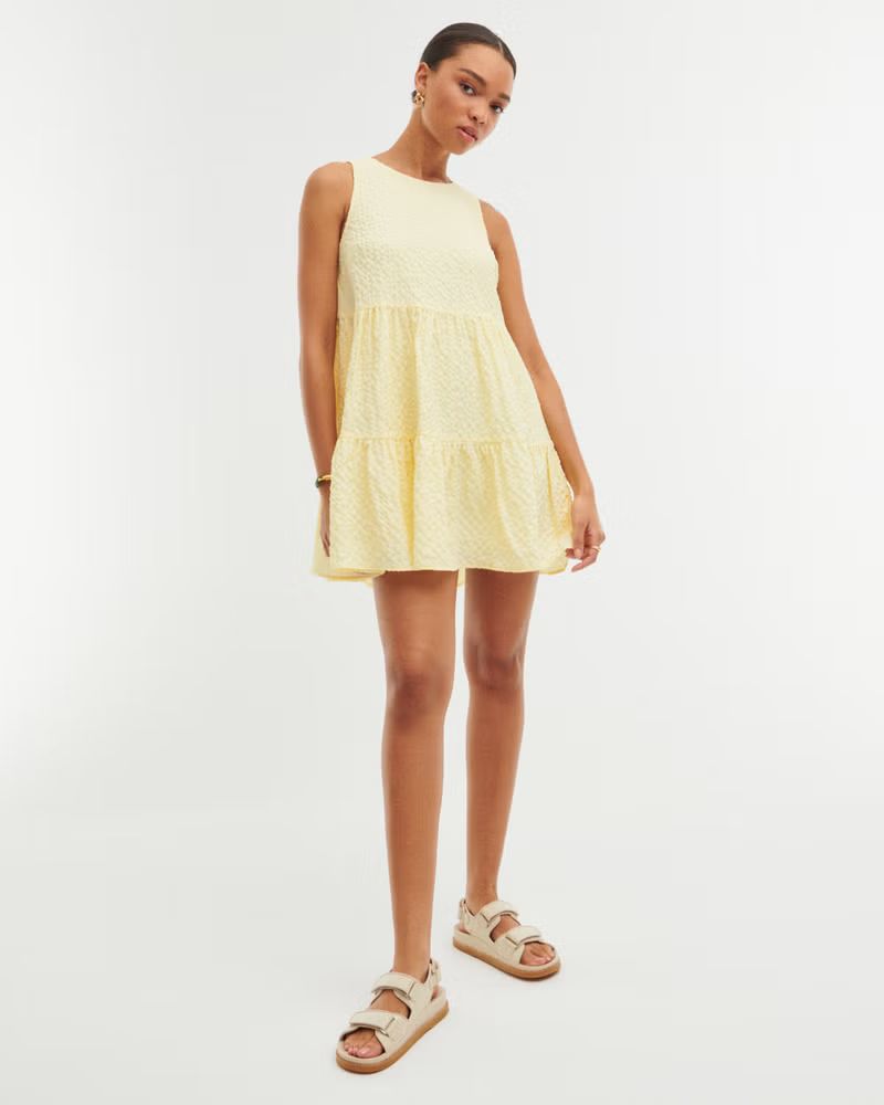 Seersucker Trapeze Mini Dress | Abercrombie & Fitch (US)