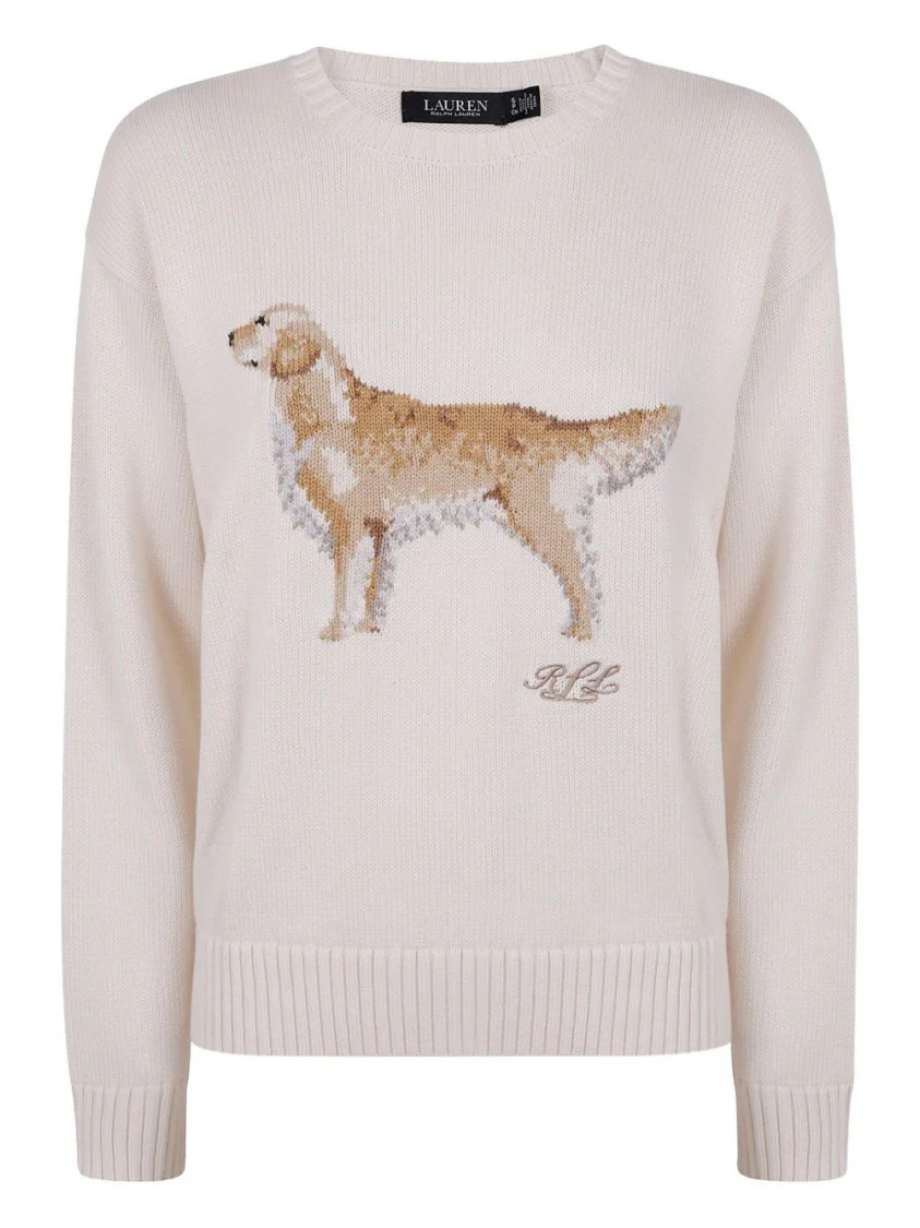 Knitted Sweatshirt With Dog Motif | Shop Simon