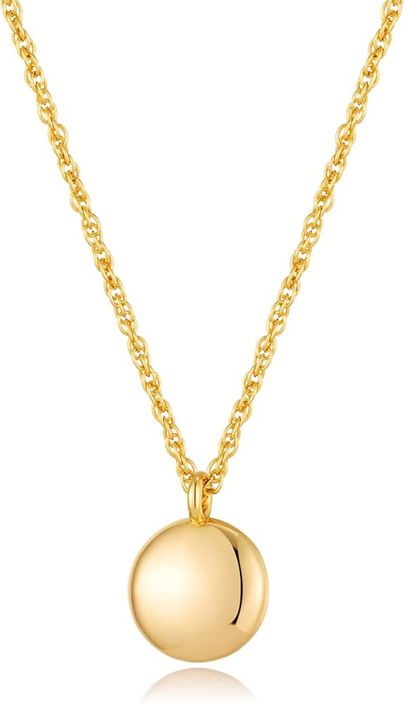 FAMARINE Gold Pendant Necklaces for Women Gold Bean Necklaces for Women Trendy Dainty Jewelry | Amazon (US)