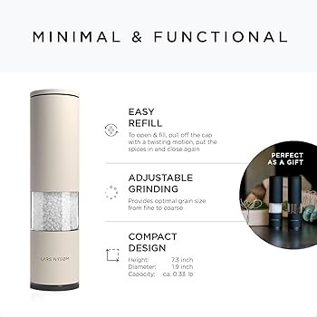 LARS NYSØM Salt and Pepper Mills Set Stainless Steel with Adjustable Ceramic Grinder 2 pieces I ... | Amazon (US)