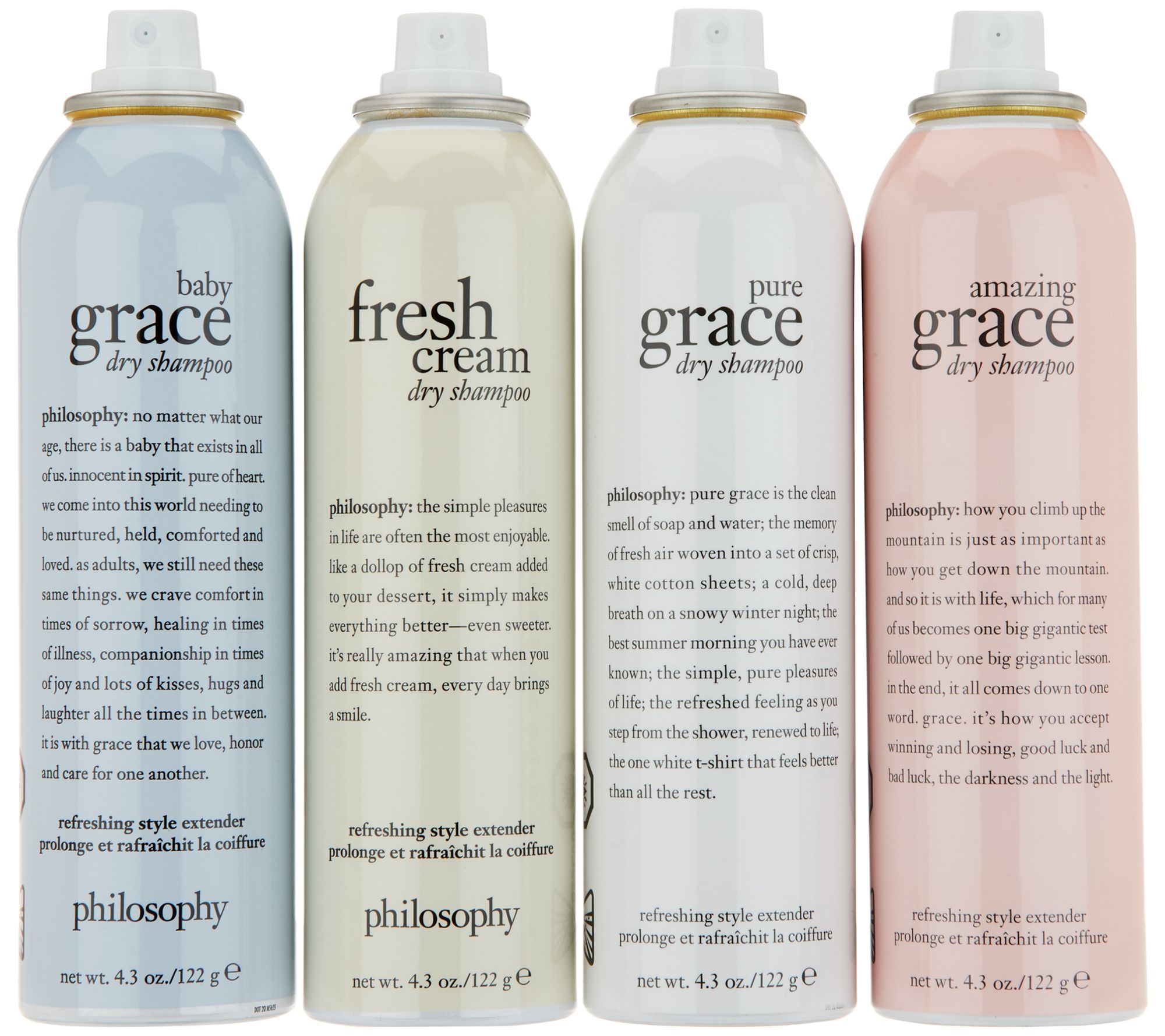 philosophy dry shampoo refreshing style extender 4-piece kit | QVC