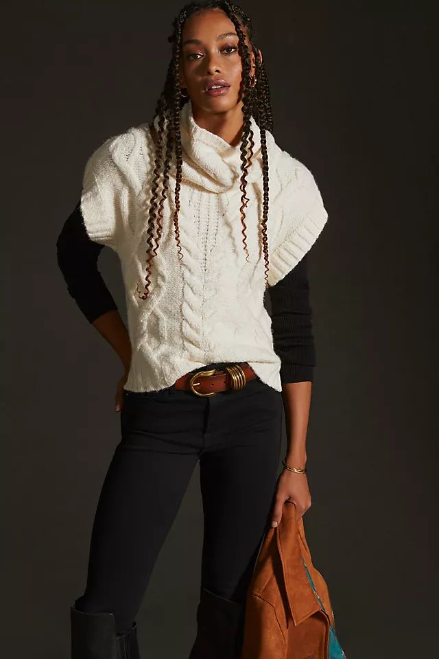 Maeve Cable-Knit Sweater Vest | Anthropologie (US)