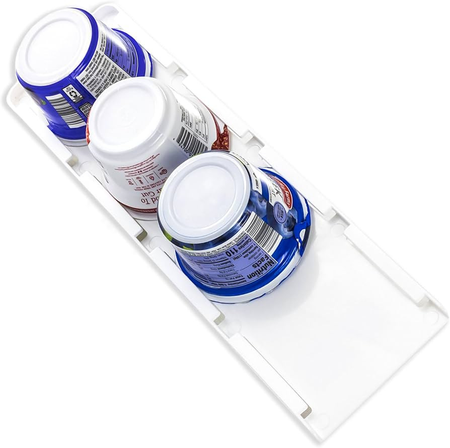 Storage Theory Under-Shelf Yogurt Organizer for Fridge - Holds 4 Wide-Mouth Cups - Peel & Stick F... | Amazon (US)