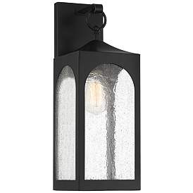 Possini Euro Tyne 20 1/2" High Matte Black Lantern Outdoor Wall Light | Lamps Plus