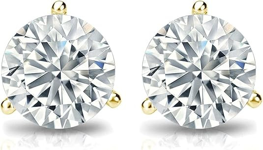 The Diamond Deal IGI Certified .50ct to 5.00 Carat Round Brilliant Lab-Grown Diamond 3-Prong Stud... | Amazon (US)