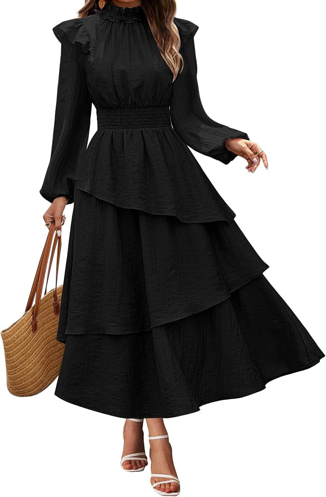 GRACE KARIN Women Dresses Casual A Line Swing Dresses Long Sleeve Maxi Dress Party Dress Renaissa... | Amazon (UK)