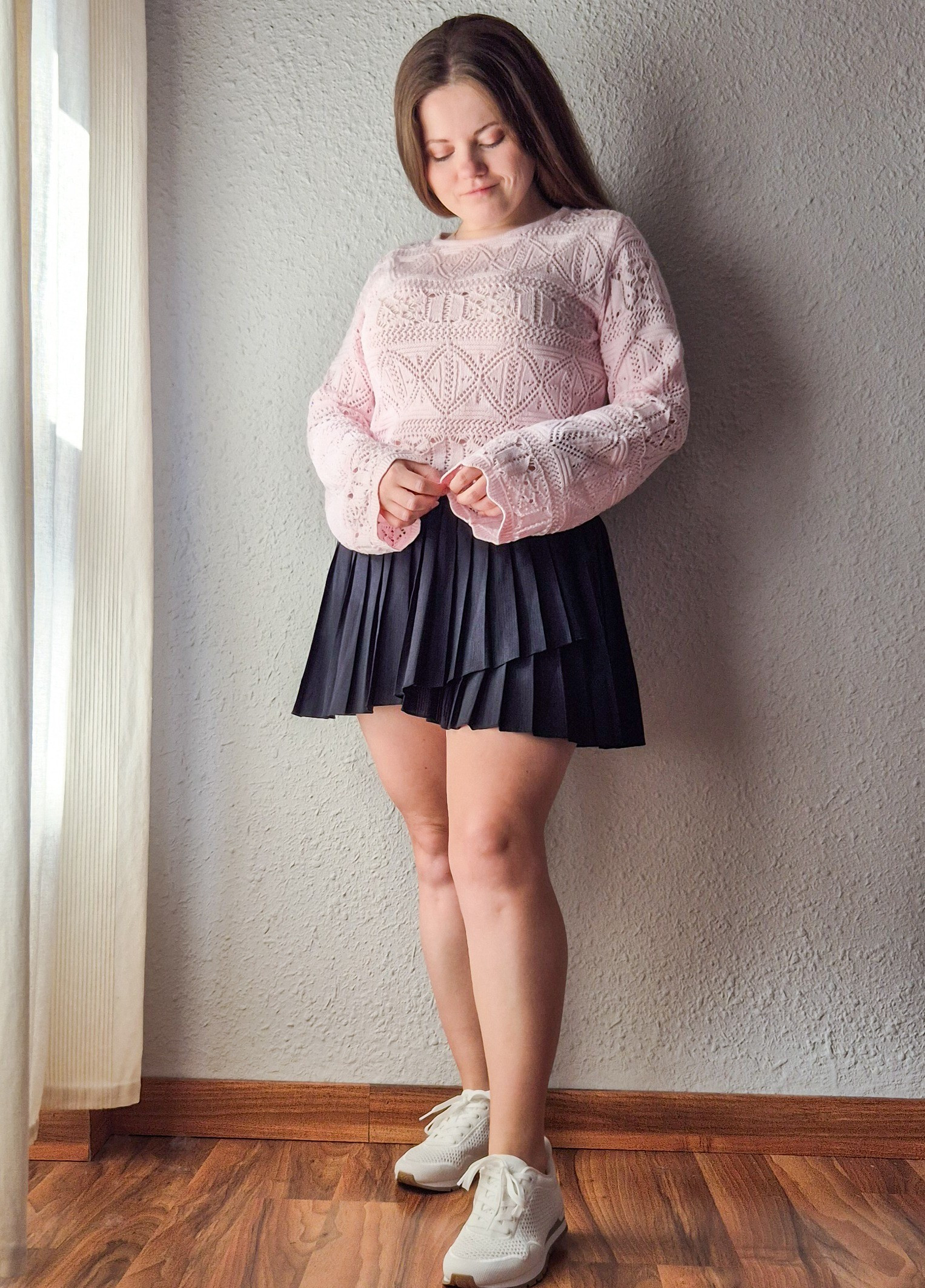 Spring outfit. Pink crochet top with white sustainable sneakers

#LTKPetite #LTKMidsize