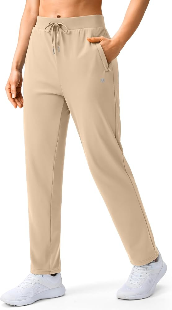 G Gradual Women's Track Pants 2 Zipper Pockets Stretch Athletic Pants | Amazon (US)
