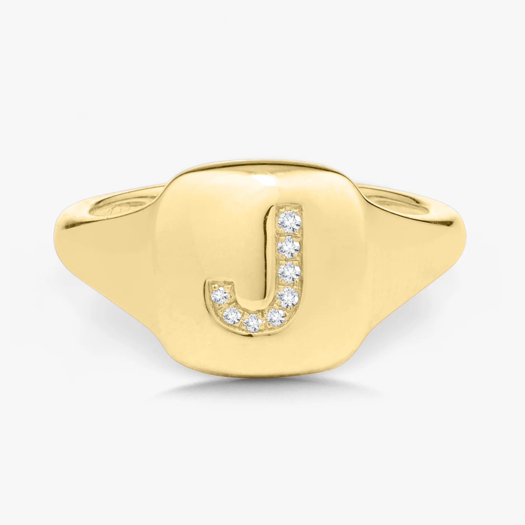 Dainty Diamond Initial Signet Ring | RW Fine Jewelry